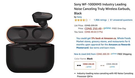 sony wf 1000xm3 noise canceling earbuds sale save 50 lowest price ever on amazon iphone in