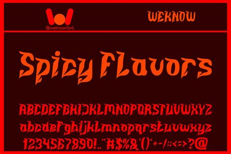 Spicy Flavors Font By Weknow Creative Fabrica
