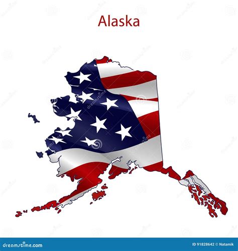 Alaska Full Of American Flag Stock Illustration Illustration Of