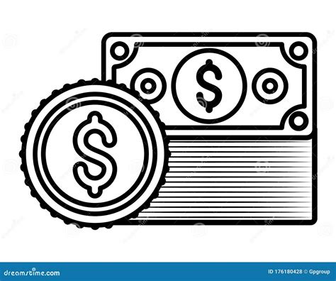 Isolated Money Bills And Coin Vector Design Stock Vector Illustration Of Earning Concept