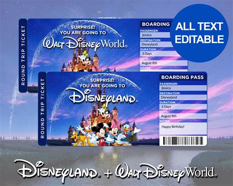 Free Printable Disney World Ticket Template

