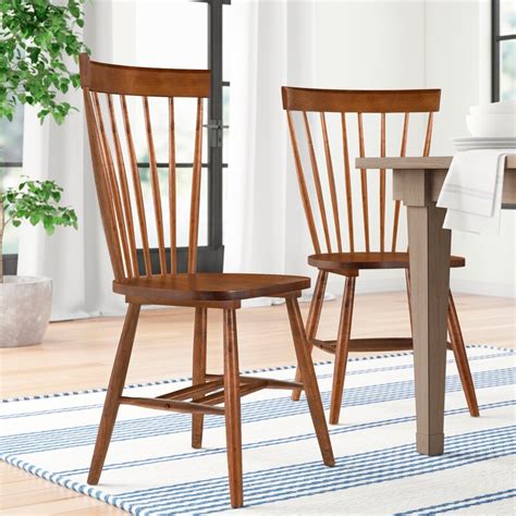Three Posts Spindle Solid Wood Windsor Back Side Chair And Reviews