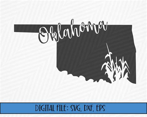 Digital File Oklahoma Silhouette With Corn Cut File Svg Etsy