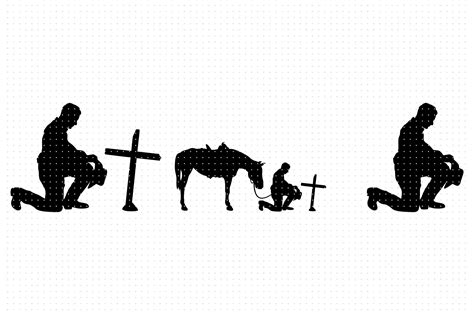 Kneeling Cowboy On A Memorial Cross Svg By Crafteroks Thehungryjpeg