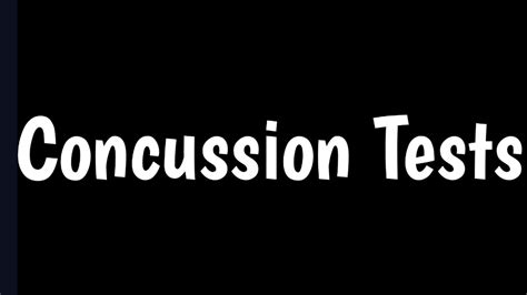 Concussion Tests Baseline Testing Baseline Concussion Test Concussion Evaluation Youtube