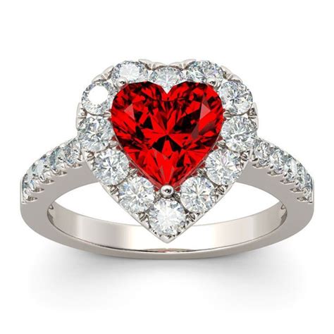 Red Heart Ring 5a Cz Zirconia Wedding Jewelry Brand Engagement Hearts