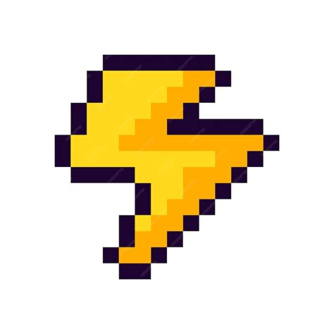 Premium Vector Lightning Pixel Art Gaming Item Game Pixel Lightning