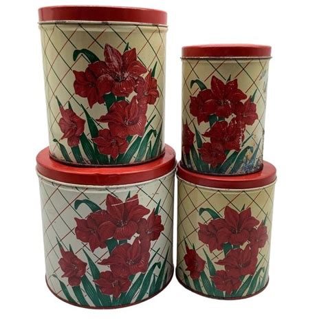 Nc Colorware Kitchen Vintage 94s Nc Colorware Tin Canister Set Of 4