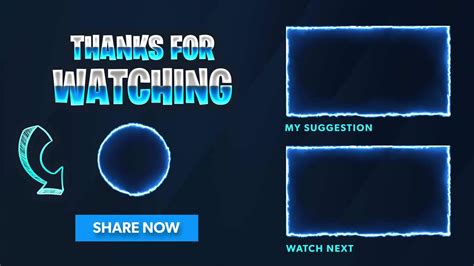 Blue Neon Glowing End Screen Outro Animation For Your Gaming Channel