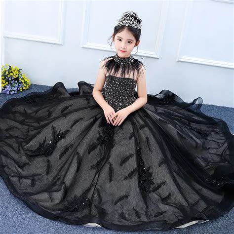Luxury Shoulderless Princess Dress Beading Royal Ball Gown Dress Kids