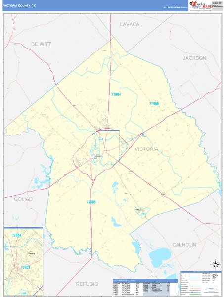 Victoria County Tx Wall Map Basic Style By Marketmaps