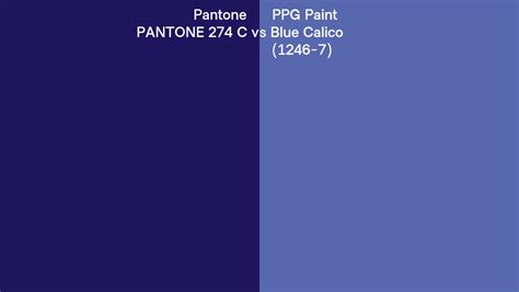 Pantone 274 C Vs Ppg Paint Blue Calico 1246 7 Side By Side Comparison