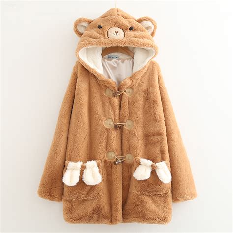 Kawaii Winter Bear Hooded Warm Coat On Storenvy