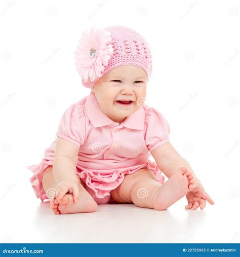Little Cute Baby Girl In Pink Dress Stock Image Image Of Angel