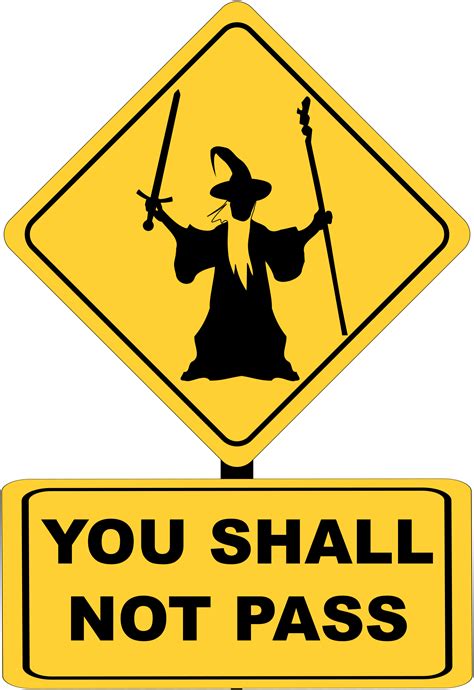 You Shall Not Pass Sign With Gandalf Vector Clipart Image Free Stock