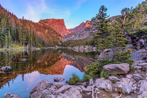 Sunrise On Hallet Peak Dream Lake Rocky Mountain National Park