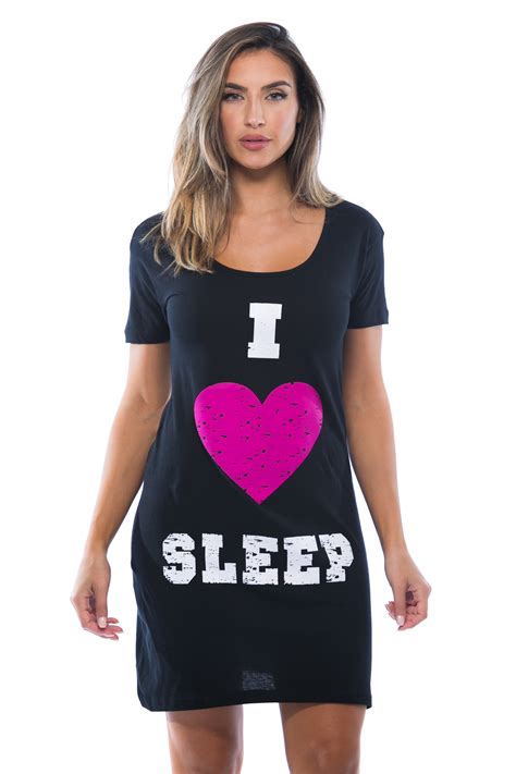Just Love Just Love Cotton Sleep Dress For Women Nightshirt Black