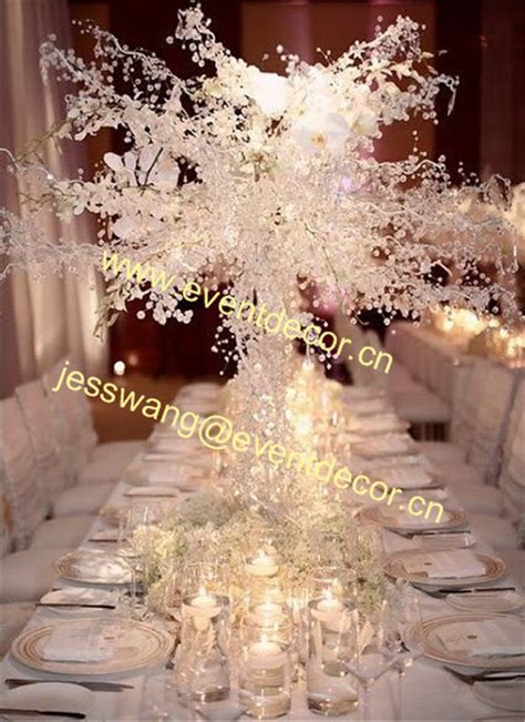 Tall Crystal Acrylic And Metal Wedding Tree Centerpiece For Decoration
