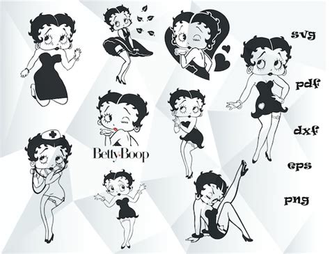 Betty Boop Pictures Different Poses Svg Png Pdf Eps Dxf Etsy Finland