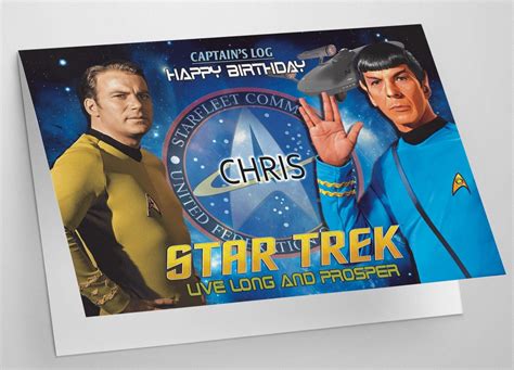 Star Trek Original Birthday Card Personalised 2 Versions Etsy