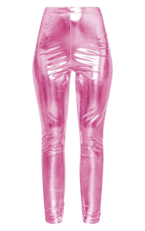 Pink Metallic Leggings Co Ords Prettylittlething Ksa
