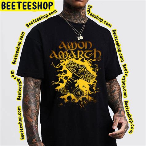 Logo Fanart Of Amon Amarth Melodic Death Metal Band Yellow Background Trending Unisex Sweatshirt