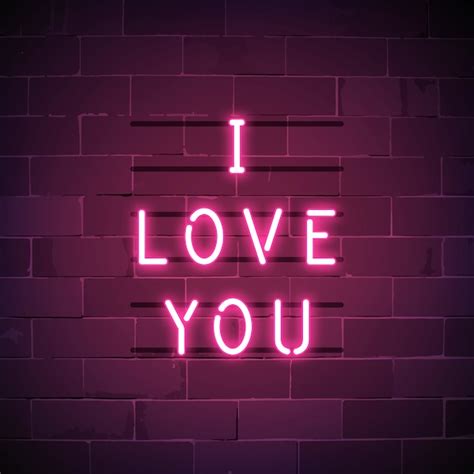 I Love You Neon Sign Vector Free Download
