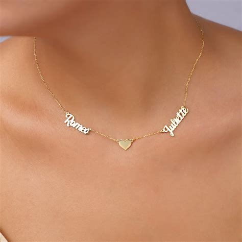 Handmade Gold Personalized Multiple Name Necklace Two Name Etsy