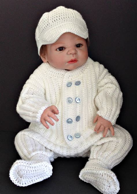 Baby Boy Christening Outfit Crochet Pattern Sweater Jacket Etsy