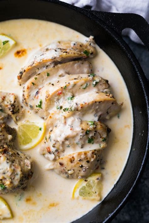 Looking for chicken recipes with 200 calories or less per serving? Creamy Lemon Garlic Instant Pot Chicken Breasts | Recipe ...