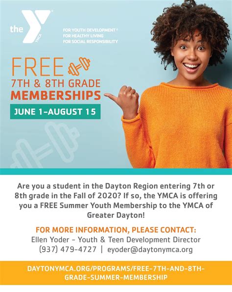 Free Ymca Memberships For 7th And 8th Grade Students Trotwood Ohio