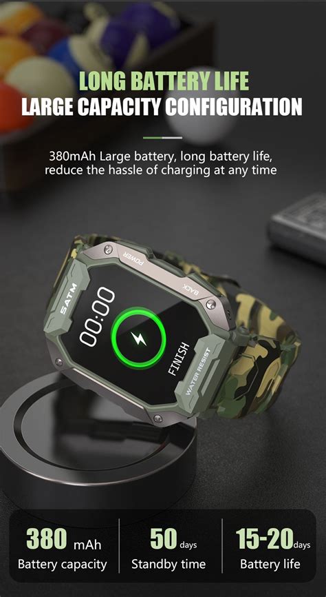 Lige C20 Military Smart Watch Men Carbon Black Ultra Army Outdoor Ip68