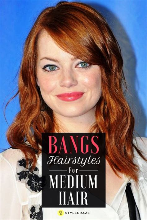 Pair your long waves with a thick fringe. 20 Incredible Medium Length Hairstyles With Bangs ...