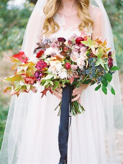 Colorful Gorgeous Autumn Wedding Bouquet Stylemepretty