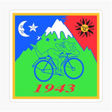 Albert Hoffman Lsd Blotter Art Bicycle Day Sticker 5 X 5 Artists G