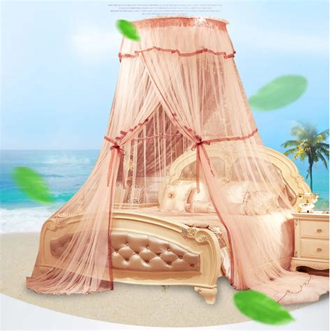 Elegant Round Lace Curtain Hung Dome Mosquito Net Bed Netting Canopy