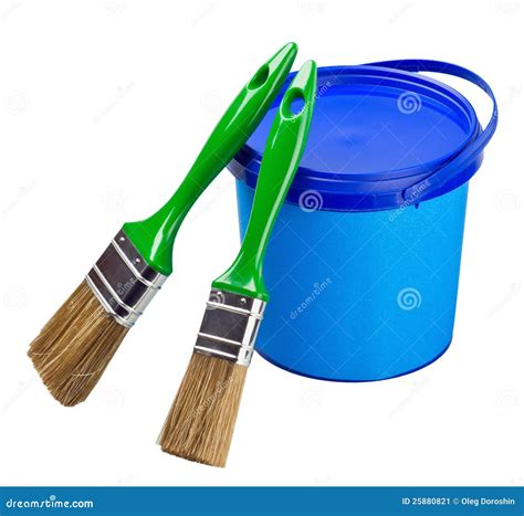 Cans Of Paint And Brush Stock Image Image Of Close Closeup 25880821