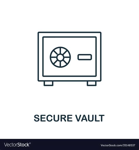 Secure Vault Icon From Cyber Security Collection Vector Image