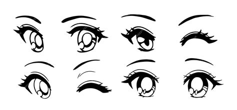 premium vector set of anime eyes japanese manga style hand drawn vector illustration
