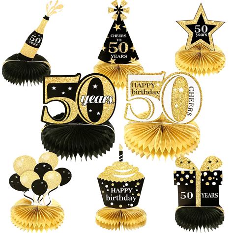 Buy 8 Pieces 50th Birthday Honeycomb Centerpieces 50th Party