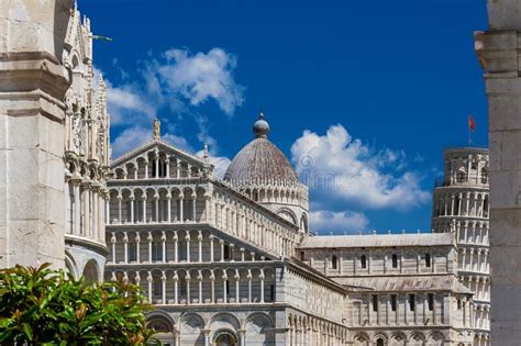 Pisa Baptistry Cathedral And Leaning Towers Stock Image Image Of
