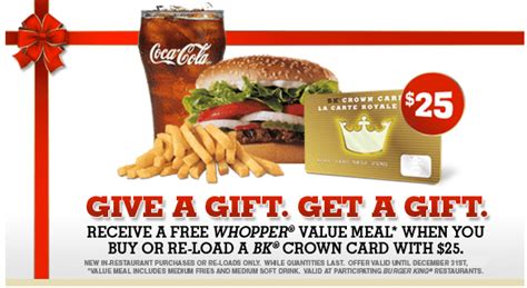 Search by zip code or city. Burger King: Free Whopper Meal With $25 Gift Card - Hot Canada Deals Hot Canada Deals
