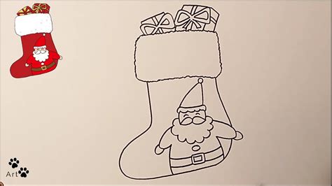How To Draw A Christmas Stocking Kako Nacrtati Carapu Za Poklone