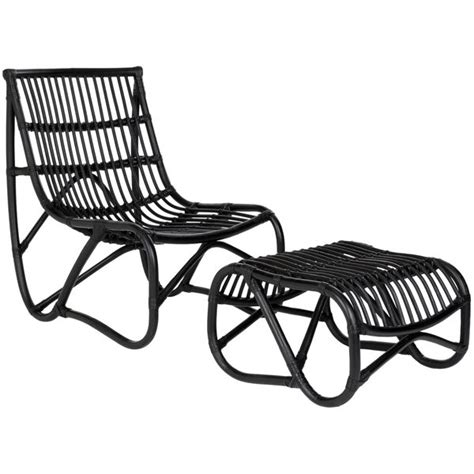 Safavieh Shenandoah Black Wicker Chair And Ottoman Set 22 X 305 X