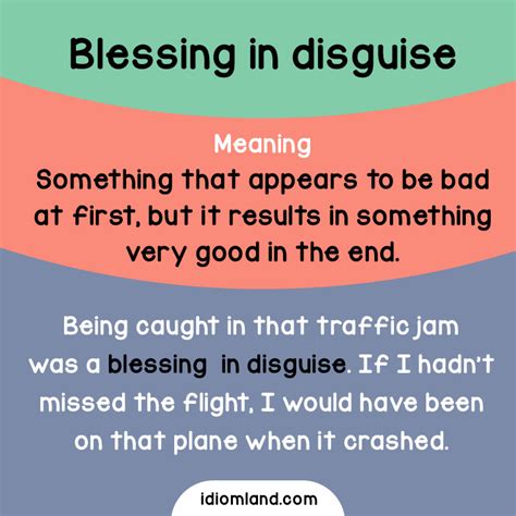 Idiom Of The Day Blessing In Disguise Meaning Something That Appears