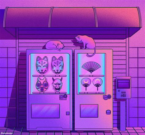 Aesthetic Vaporwave Art Anime Vending Machine Hd Wallpaper Pxfuel