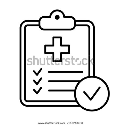 Medical Checklist Icon Medical Report Line Stock Vector Royalty Free