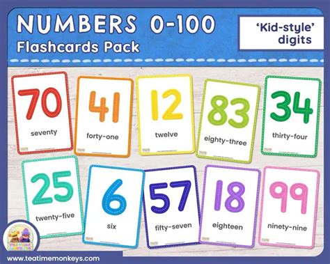 Printable Numbers 1 100 Flashcards