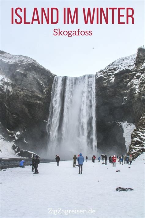 Wasserfall Skogafoss Im Winter Island Tipps Fotos