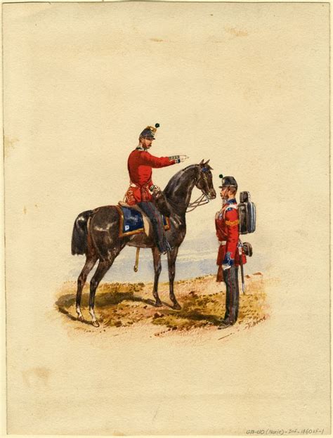 Infantry Officer And Corporal Marching Order C 1860 Military Art